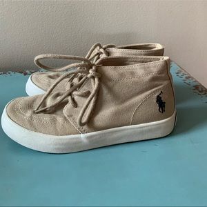 Boys size 12 1/2 Polo khaki high tops